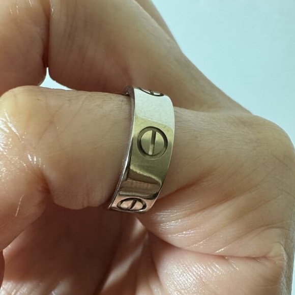 CARTIER Love Ring Classic Model 18k White Gold Sz 49 4.75 US - Picture 7 of 9
